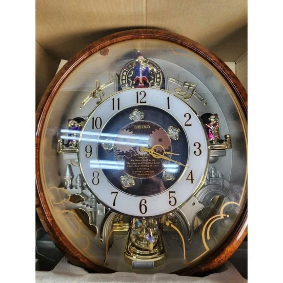 Seiko Swarovski Crystals Melodies in Motion Wall Clock QXM147BRH FOR PARTS
